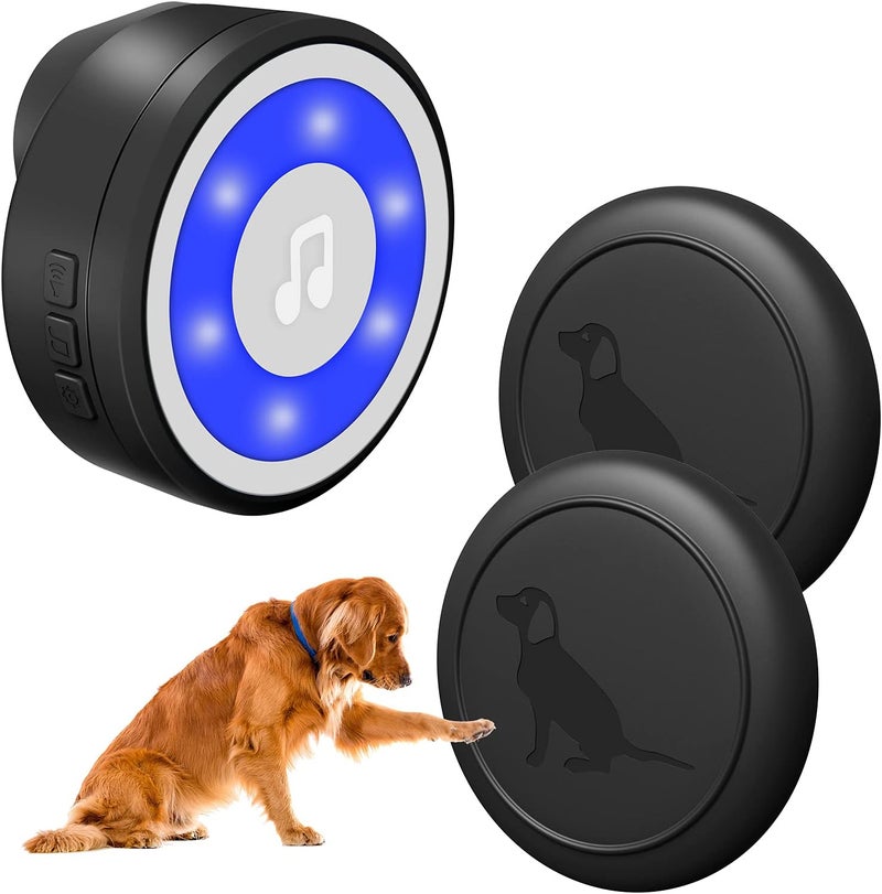 Mypin Wireless Dog Doorbell, Dog Bells for Potty Training IP65 Waterproof Touch Button Doggie Doorbell 1000ft Long Range with 20 Melodies 4 Modes LED Flash (2 Transmitter) - Image 1